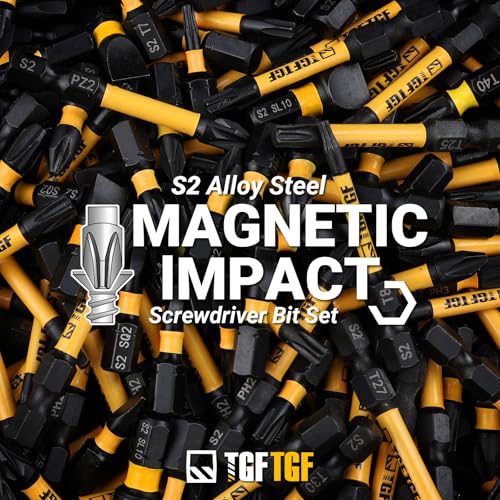 TGFTGF Impact Torx Bit Set 14PCS (TT7-TT40), 1” S2 Steel Security Torx, Tamper Proof Torque Star Bit Set with Magnetic CNC Machined Tips, Impact Screwdriver Bits with Extension Bit Holder Storage Case - size: 1" *13+1PCS