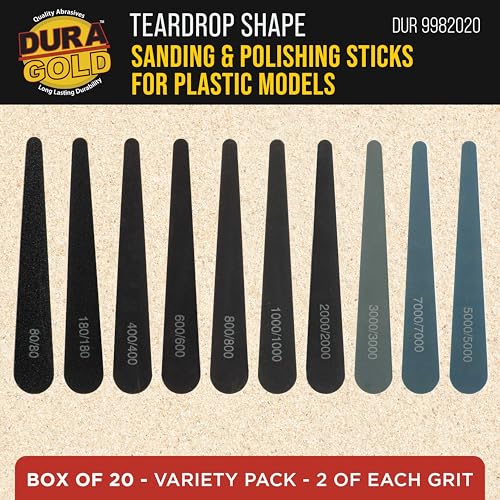Dura-Gold Sanding Sticks & Polishing Sticks for Plastic Models, Water Drop