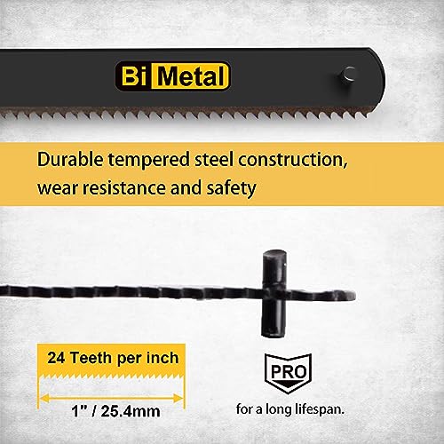 Hanpex 6in. Pro Bi-Metal HSS Mini Hacksaw Replacement Blades, Fine Finish Cut Hacksaw Blade Set 24 TPI 10 pk - style: 6in. Blades