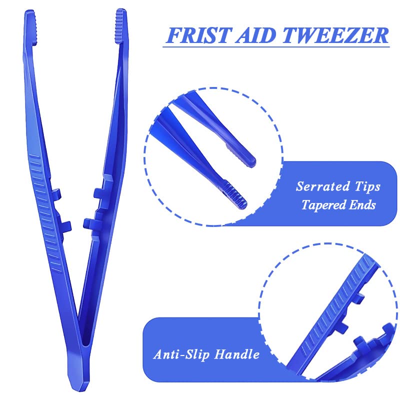 First Aid Tweezers, Plastic Tweezers, Disposable Forceps for Medical, Crafts, Dressing, Gauze, Lab, School, Elementary Science - size: 10 PACK