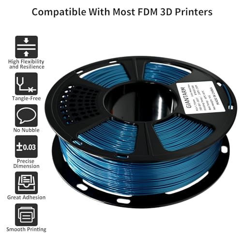 GIANTARM PETG Filament 1.75mm for 3D Printer, 1KG, Metallic Blue - color: Metal Blue