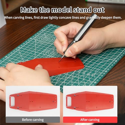 Model Scriber, Line Scriber with Tungsten Steel Blades, Model Scribing Tool for Modeling Hobby, RG Scale Model, Gundam Model Kit, Plastic Models, Resin GK Carved Engraved Lines (0.1MM) - size: 0.1MM
