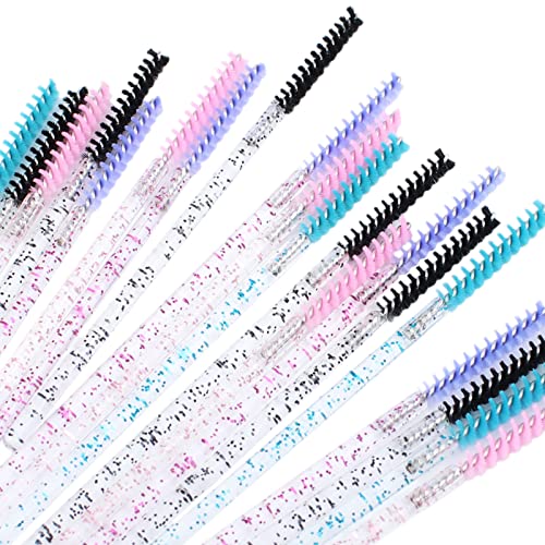 200pcs Disposable Skinny Mascara Wands Mini Crystal Eyelash Brushes Thin Mascara Wands Micro Brush Lash Extension Supplies Lashes Extension Tools(Skinny-4colors) - color: Skinny-(4colors)-200