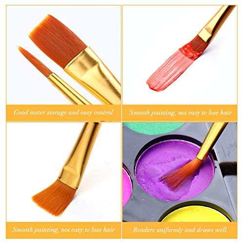 Acrylic Paint Brush Set, 2 Packs / 20 pcs Nylon Hair Brushes - size: 20pcs-blue