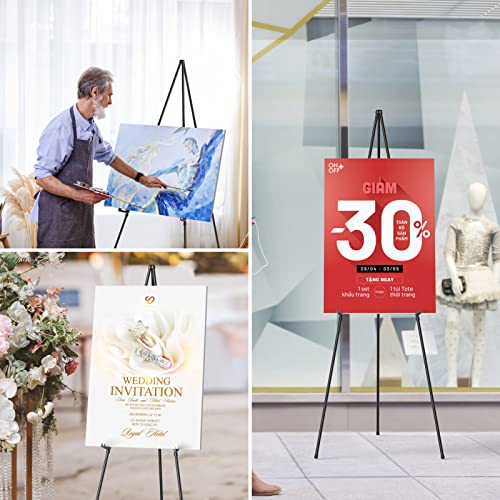 Easel Stand for Display, Aredy 63" Portable Painting Easel, Lightweight Metal Easels for Painting Canvas, Wedding Sign (4 Pack) - style: 4 pack