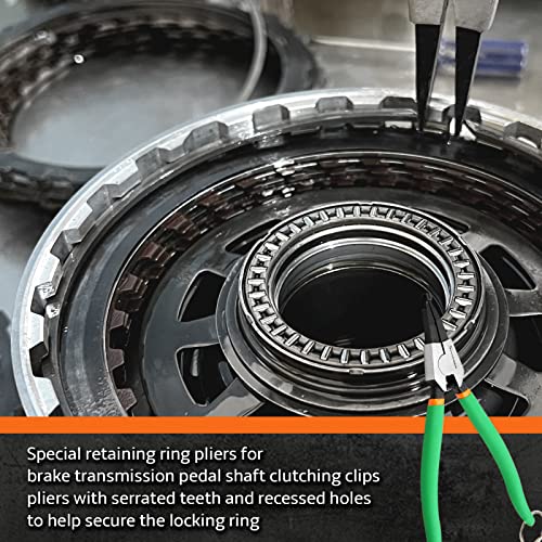 SPEEDWOX Special Angle Tip Lock Ring Pliers 11-Inch Retaining Rings Pliers for Removing Installing Gearshift Locking Rings Spring Loaded Snap Ring Pliers for Removing Installing Locking Rings - style: 11"with hole