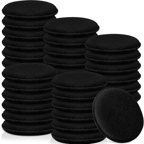 Tanlade 50 Pcs Microfiber Wax Applicator Pads 5 Inch, Black - color: Black