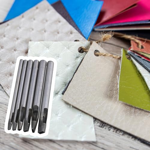 10cm Length Rectangle Pattern Leather Craft Hollow Hole Punch Cutting Tool Steel Pack of 6