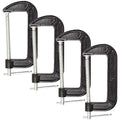 Abuff 4 Piece 6 Inch C-Clamp Set - Industrial Strength, Heavy Duty Iron C Clamps for Woodworking, Welding, and Building