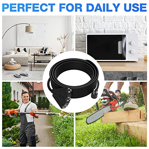 Outdoor Extension Cord 25FT with 3 Outlets, 3 Prong Power Grounded, 14AWG - size: 25FT, style: 14AWG (14 Gauge)