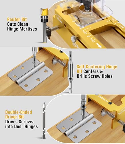 Door Hinge Jig Router Template - style: Door Hinge Jig with Door Latch Installation Kit