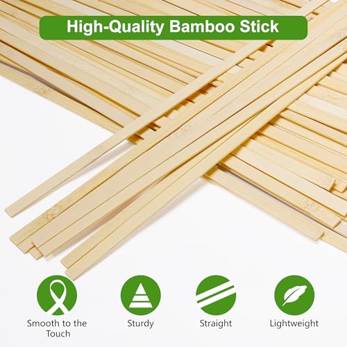 Pllieay 30Pcs Bamboo Craft Sticks for DIY Handmade Projects
