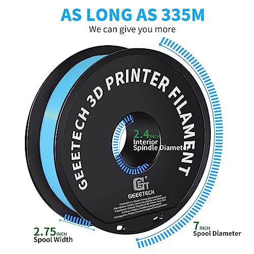 Geeetech PLA 3D Printer Filament 1.75mm, Water Blue - color: 1kg Pla Water Blue