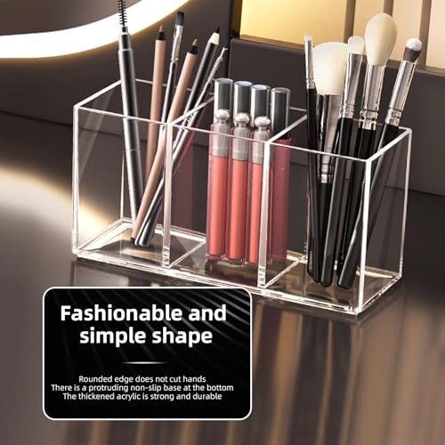 Acrylic Makeup Brush Holder, Organizer for Cosmetic Display (2 Pack)