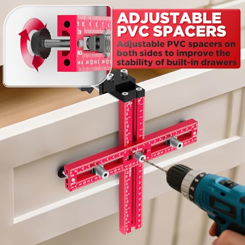Cabinet Hardware Jig – Adjustable Drill Guide Template for Knobs & Handles Precision Hole Locator for DIY Cabinet Installation Fits 2.5" to 7.5" Spacing - size: Large