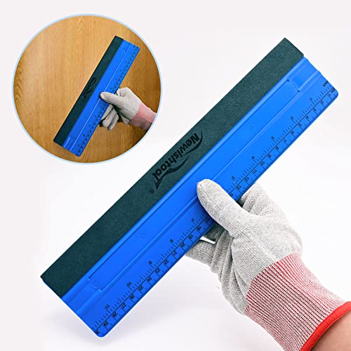 NEWISHTOOL 11.8" Felt Squeegee for Vinyl 29.8cm Big Size Ruler Squeegee Kit - color: Blue, size: 29cm