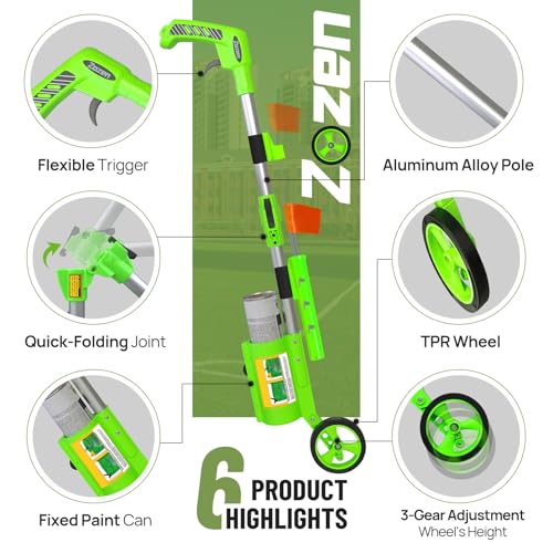 zozen Marking Paint Wand, 20 Marking Flags&Holder, 3-Line Widths Adjustable