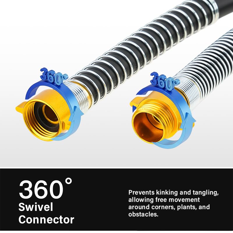 Garden Hose 5/8" 50ft 1000PSI Burst Heavy Duty Rubber Water Hose - size: 50ft