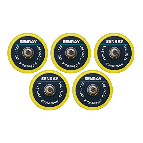 5PCS 2 Inch Backing Pad - 5/16"-24 Thread Hook and Loop Backing Pad Buffing Plate for Air Sander and Dual Action Car Polisher - color: 2 Inch / Yellow, size: 5/16"-24 Thread