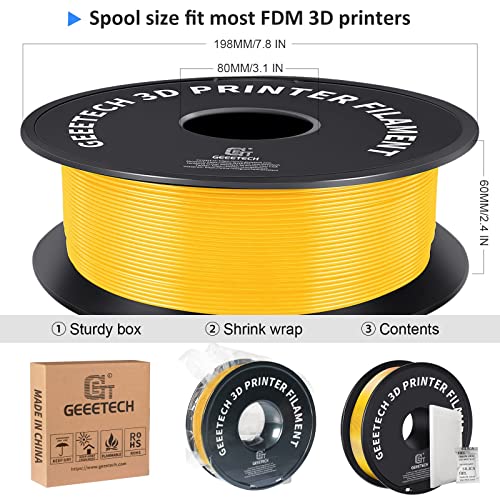 Geeetech Yellow PLA 3D Printer Filament 1.75mm, 1KG - color: 1kg Pla Yellow