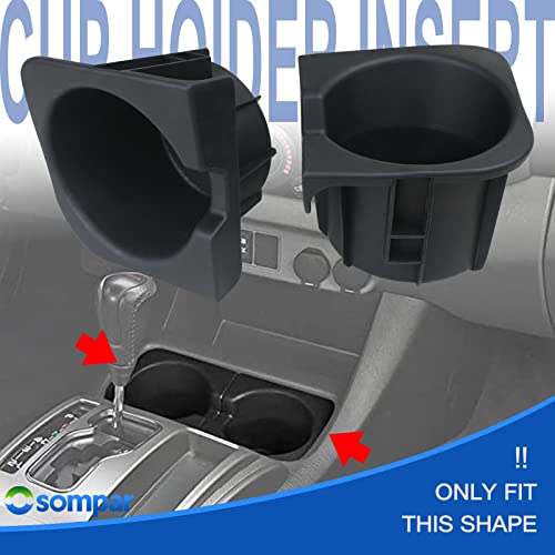 Osompar Cup Holder Insert (Pair) Compatible with 2005-2015 Toyota Tacoma Replaces 66991-04012 66992-04012