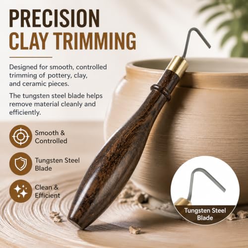 Lxnavihly Pottery Trimming Tool, Pottery Carving Tools, Clay Sculpting Tool - color: L Shape-Walnut
