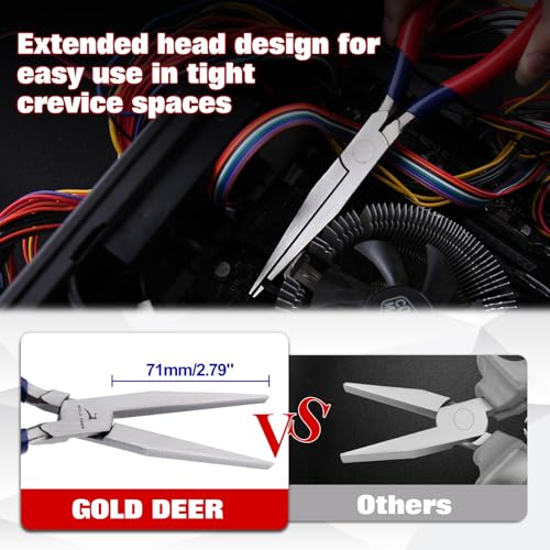 7 Inch Long Flat Nose Pliers Smooth Jaw Extended Head Duckbill - style: Smooth Jaws