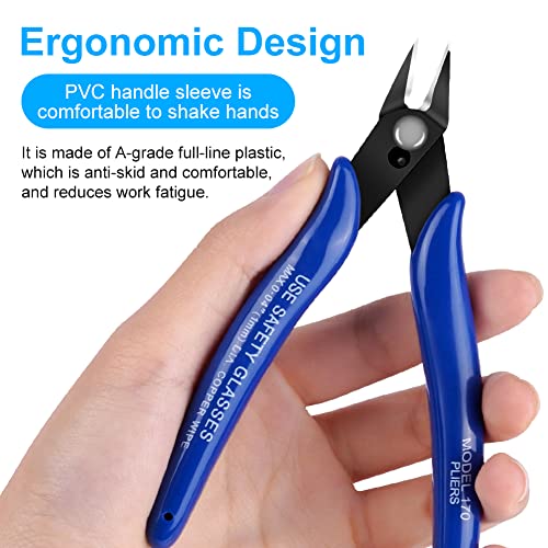 Ainiv Wire Cutters, 2PCS Spring-loaded Side Cutters Flush Cutter - color: Wire Cutter-2pcs, size: 2pcs