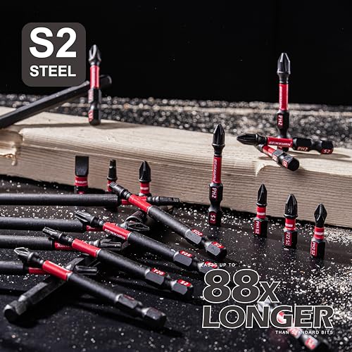 GEINXURN Impact Tough Phillips Square Torx 2 in. Insert Driver Bits, 35Pack Bulk T20/T25/PH2/SQ2 Screwdriver Power Bits Set - size: Mixed-35Pcs-2"