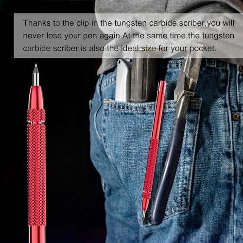 Glieskir 4-Pack Tungsten Carbide Scriber Set with Magnet, Ruler and 21 Tips - color: Color-dark-