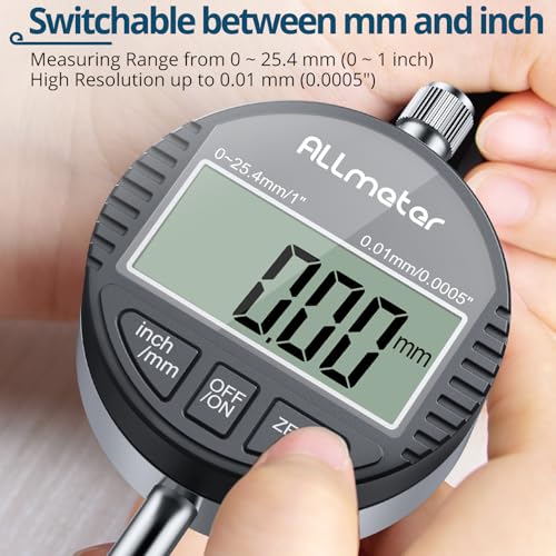 Table Saw Alignment Tool Digital Dial Indicator,0.0005"Precision - color: Black, size: 0-1 Inch