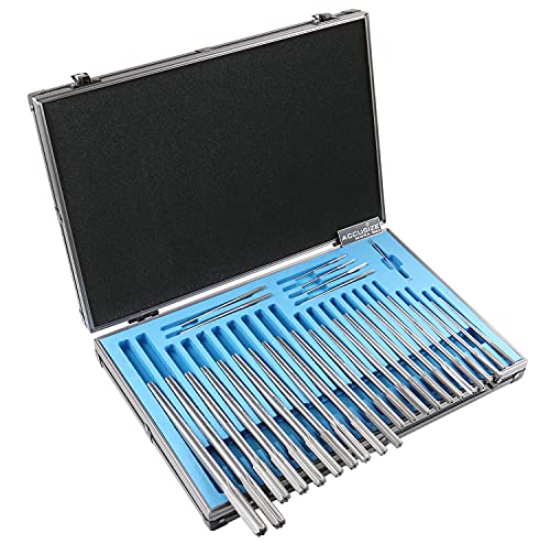 Accusize Chucking Reamer Set, 1/16" to 1/2" by 1/64", 29 Pc - size: 1/16" thru. 1/2" by 1/64"