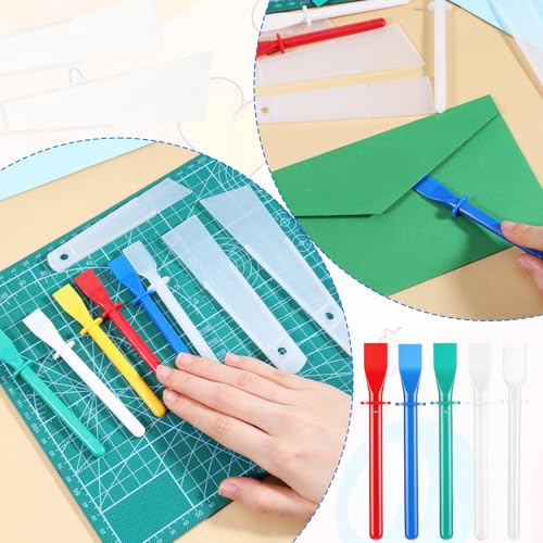 9Pcs Applicator Glue Spreaders,Plastic Glue Smear Plate Scraper Sticks Applicator Tool Sticks Scraper Stick for Leatherwork Woodwork Handmade DIY Leather Spreads DIY Art Crafts Project