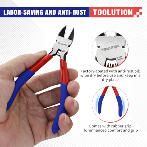 5" Small Wire Cutter Diagonal Cutting Plier Flush Cutter -5 Pack - color: 5"- 5 Pack