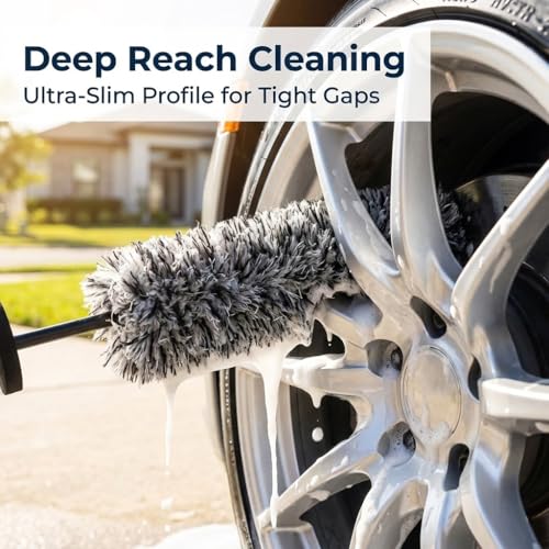 9PCS Wheel Detailing Cleaning Kit Metal-Free Scratch-Free Rim Brush - color: 9