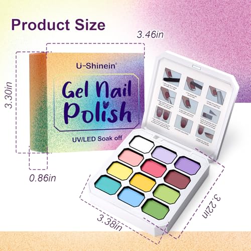 Gradient Painting Gel, 12 Bright Colors Ombre Gel Nail Polish - color: Solar Flare Set