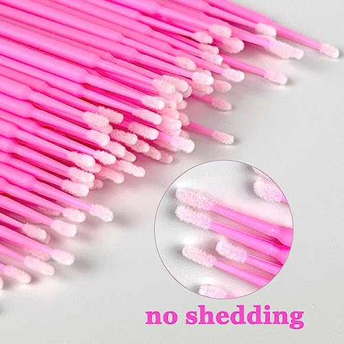 Eyxformula Microswabs for Eyelash Extensions, 500 PCS, Pink, 2.0mm Head - color: Pink - Normal Brush - 500 pcs