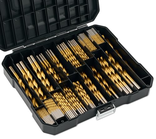 230pcs Titanium Coating HSS Drill Bit Set (3/64"-1/2") - size: HSS-230pcs