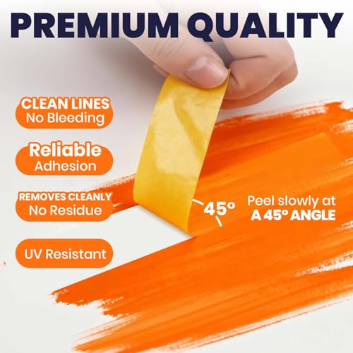 ADHES Orange Washi Masking Tape, 15-21 Day UV Resistant Painters Tape - size: 2in