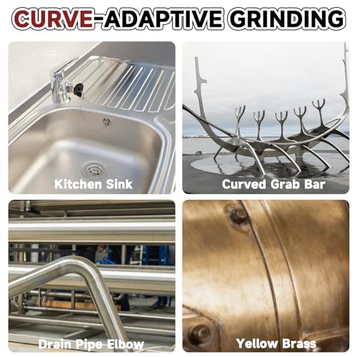 4.7" x 4" Surface Conditioning Tool, 80 Grit Emery Cloth burnishing Wheel - style: 80Grit