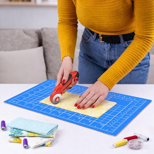 DIYSELF 12in×18in Cutting Mat, A3 Self Healing Craft Mat, Paper Craft Tools - color: Blue, size: 18"L x 12"W