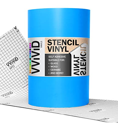 VViViD Blue Stencil Vinyl Masking Film with Anti-Bleed Technology (12" x 150ft) - size: 12" x 150ft