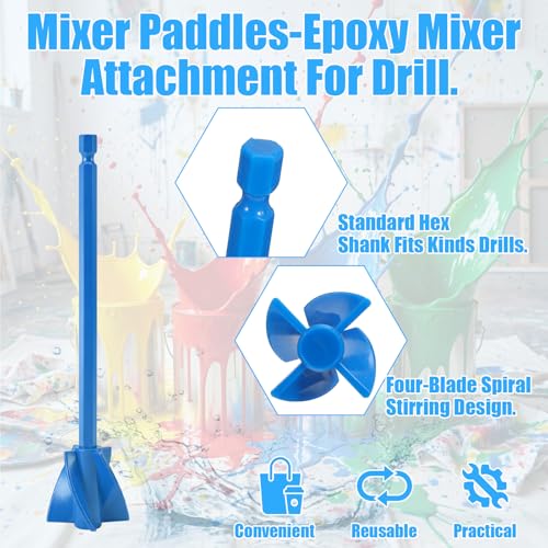 8PCS Silicone Paint Mixer for Drill 4-Blade 1/4" Hex Shank Paddle