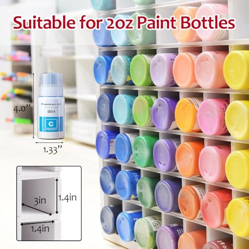 64 Grids Paint Organizer, Wall Mountable Craft Paint Storage Rack - color: 80 Grids