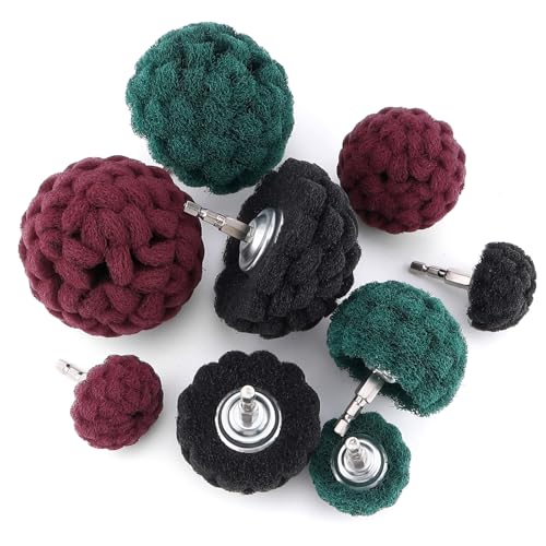 9 PCS Non Woven Abrasive Buffing Polishing Wheel Drill Attachment Set