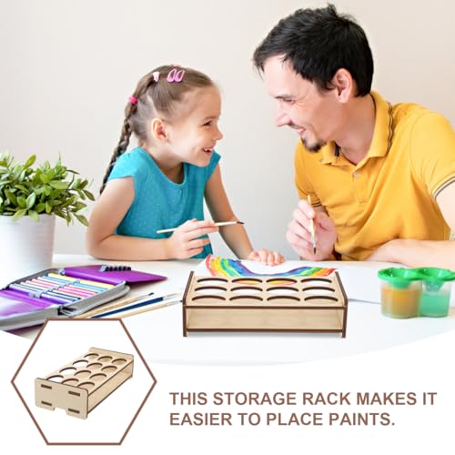 COHEALI Wooden Paint Storage Organizer Rack for Paint Bottles - size: 19.00X9.50X5.00CM