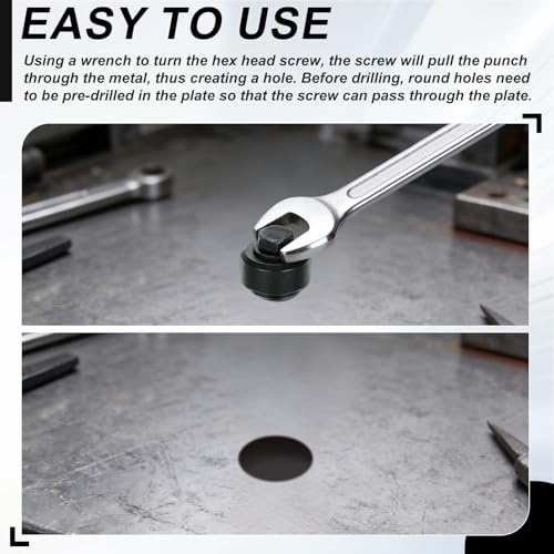 HARFINGTON Sheet Metal Hole Punch 1-9/16" Bearing Steel Circle Hole Puncher - size: 1-9/16"