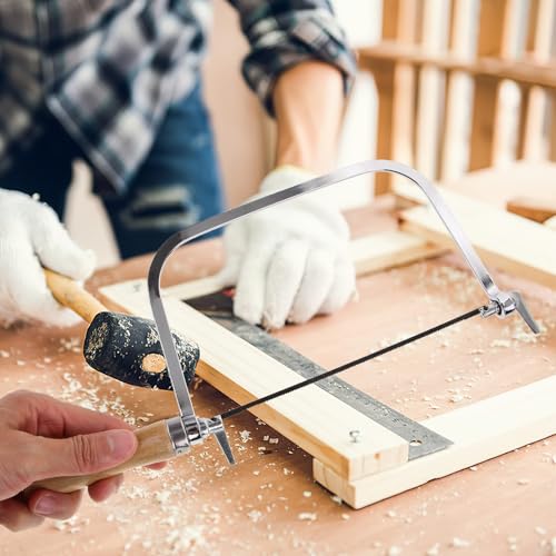 Veemoon Coping Saw, U-Shaped Coping Frame with 5 Size Replacement Blades Small Woodworking Fret Saw Carving Saw Japanese Hand Saw for DIY Crafts, Detailed Wood Plastic and Metal Cutting