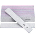 25 Pack 100/180 Grit Nail Files for Acrylic Nails, Rectangle Double Sides Emery Boards Fingernail Files Professional Nail Buffering Files - size: 25 Count(100/180 Girt)