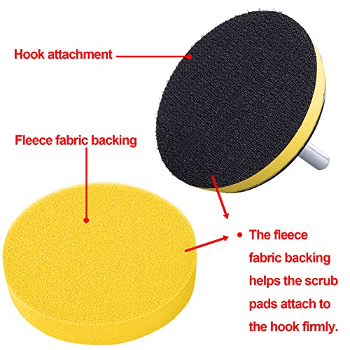 SIQUK 17 Pieces 3 Inch Buffing Pads Foam Polishing Pad Wax Buffer Polish Pads Bonnets Car Polishing Buffing Pad Buffer Attachment for Drill - size: 3 Inch